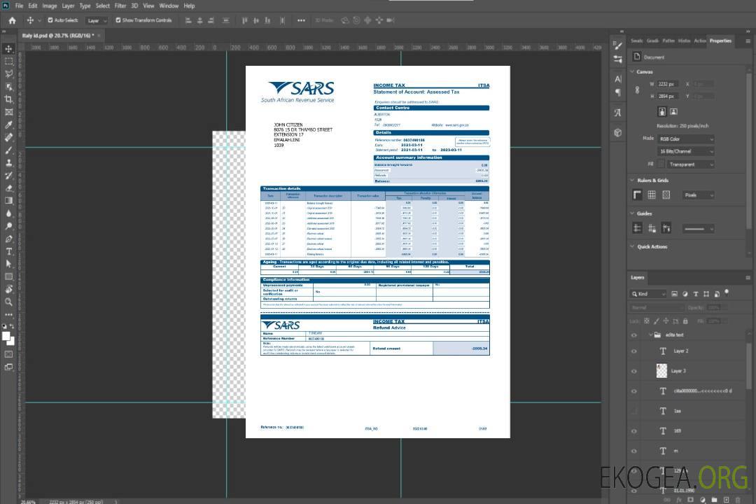 Modèle Word et PDF de relevé bancaire du SRAS aux États-Unis, 2 pages template Modèle Word et PDF de relevé bancaire du SRAS aux États-Unis, 2 pages template